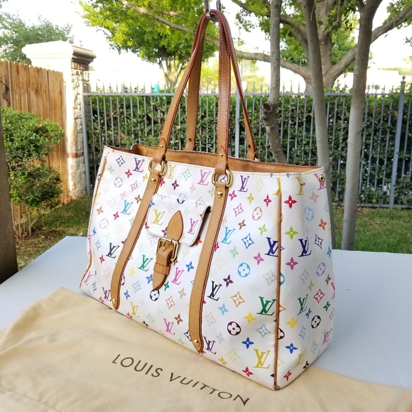 Louis Vuitton Aurelia GM Blanc Multicolor Oversized Jumbo Shopper Tote handbag - Picture 7 of 16